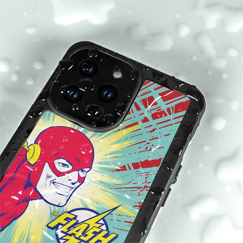 DC Comics The Flash Classic Art Smile Blast iPhone 15 Pro Waterproof Case